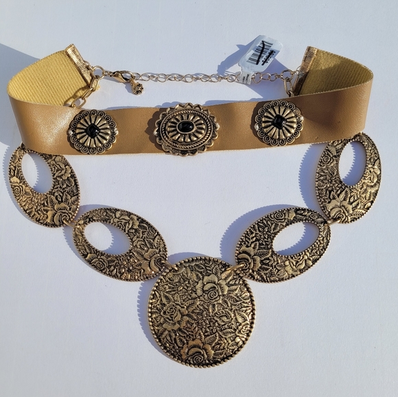 NWT Free People Vincent Choker in Brass Bohemian Boho - Picture 2 of 5